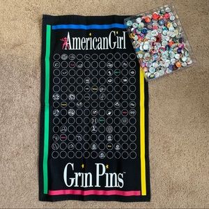 EUC Vintage American Girl Grin Pin Banner w/ pins